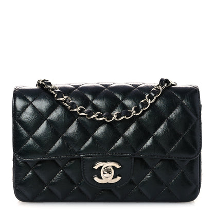 Chanel Metallic Aged Calfskin Quilted Mini Rectangular Flap  Green 1 of 11