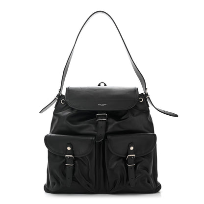 Saint Laurent Calfskin Shoulder Backpack Bag Black 1 of 10