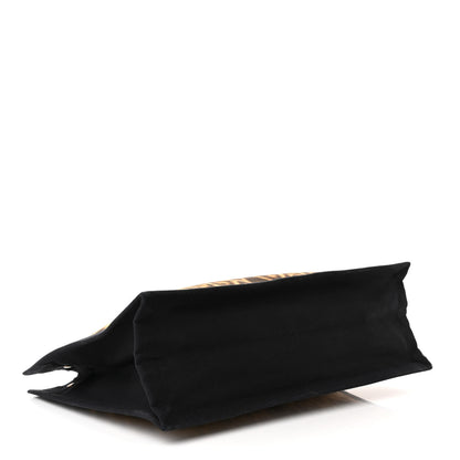 Saint Laurent Canvas Calfskin Leopard Print Rive Gauche Noe Tote Natural Black 4 of 10