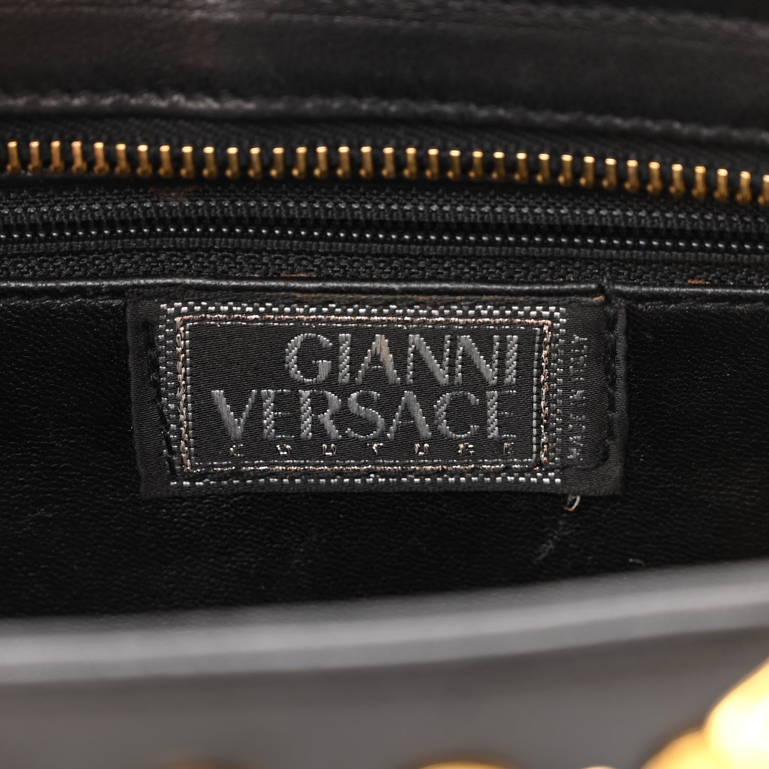 Versace Calfskin Medallion Tribute Chain Shoulder Bag Black 5 of 14