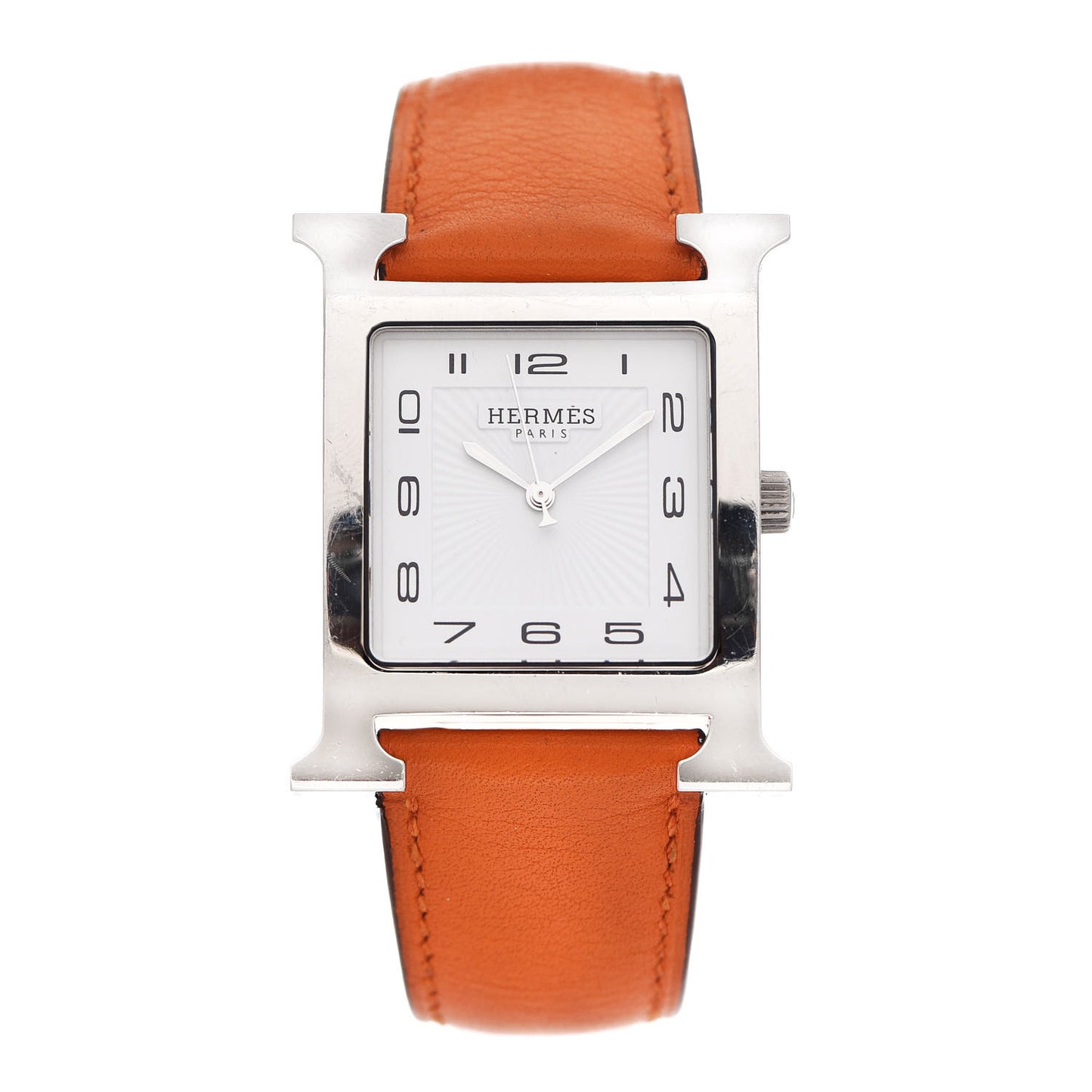 Stainless Steel Swift 30.5mm Heure H Hour Quartz Watch Orange