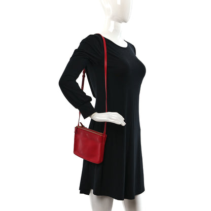 Celine Lambskin Small Trio Crossbody Bag Red 2 of 11