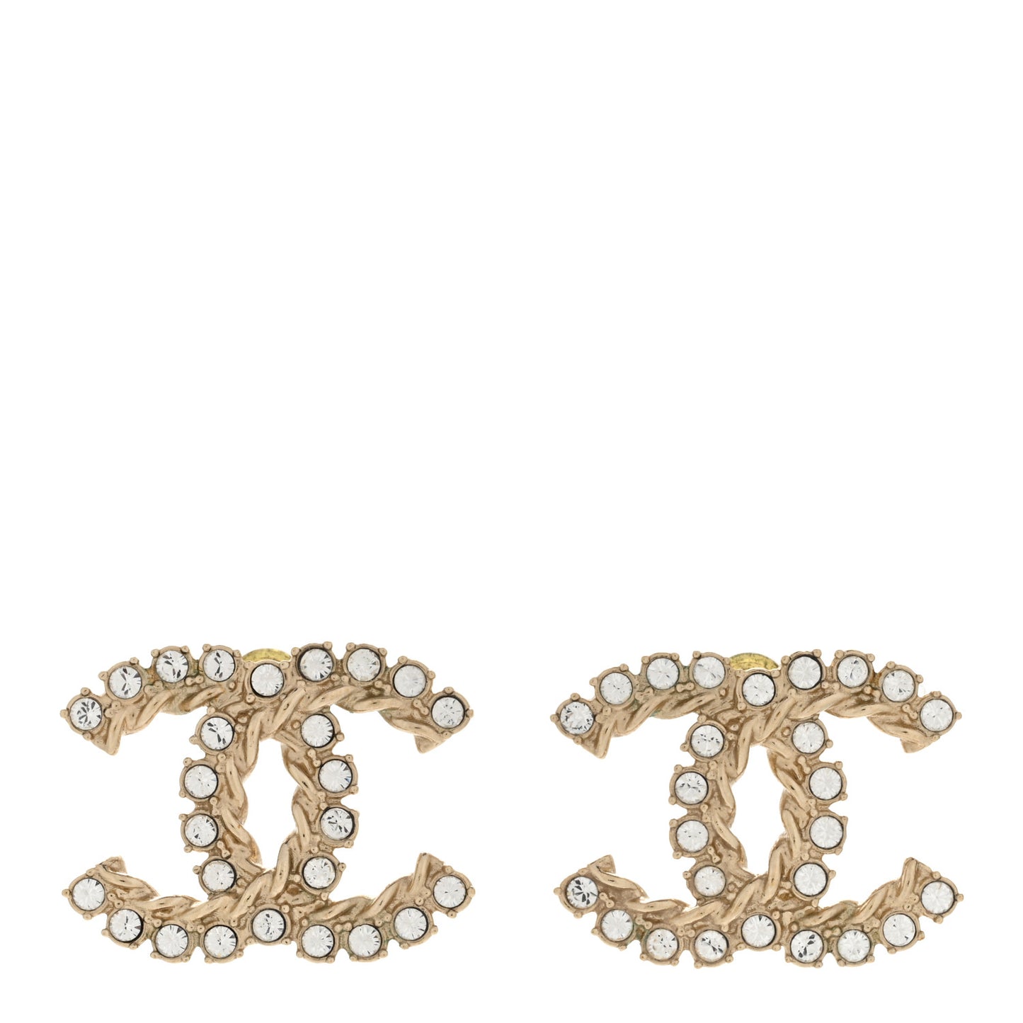 Strass Crystal Dazzling Wheat CC Earrings Gold