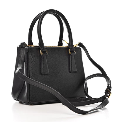 Prada Saffiano Lux Mini Galleria Double Zip Tote Black 3 of 10