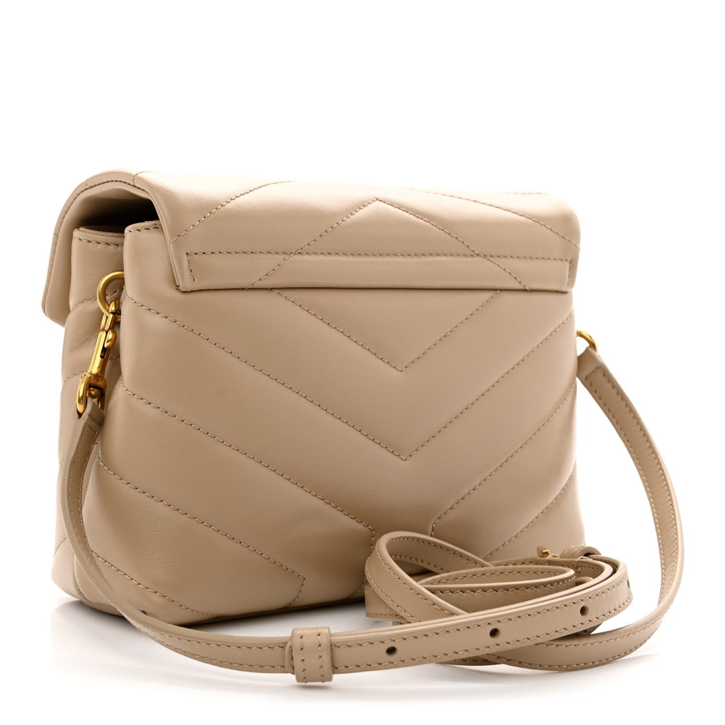 Calfskin Y Quilted Monogram Toy Loulou Crossbody Bag Dark Beige
