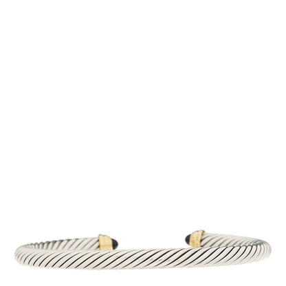 David Yurman Sterling Silver 14K Yellow Gold Black Onyx 5mm Cable Classics Bracelet 2 of 3