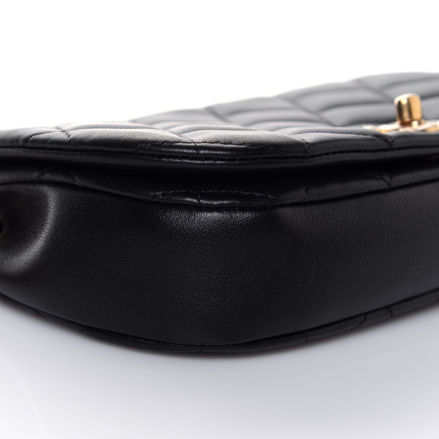 Chanel Calfskin Quilted Coco Mail Clutch With Chain Black 8 of 14