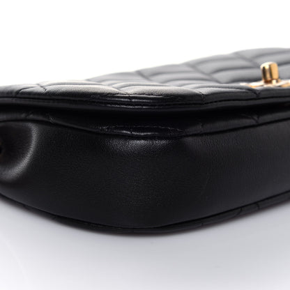Chanel Calfskin Quilted Coco Mail Clutch With Chain Black 8 of 14