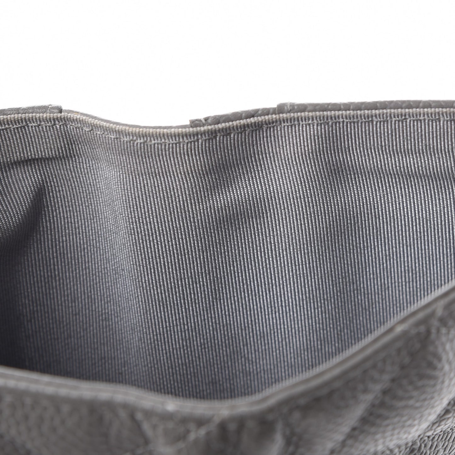 Caviar Quilted Large Flap Wallet Grey
