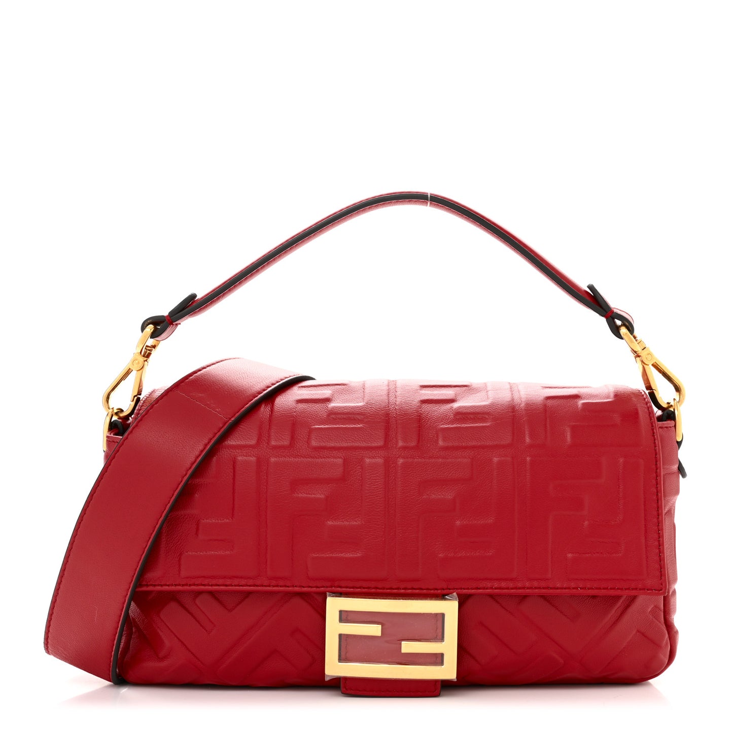 Nappa FF 1974 Embossed Baguette Fragola