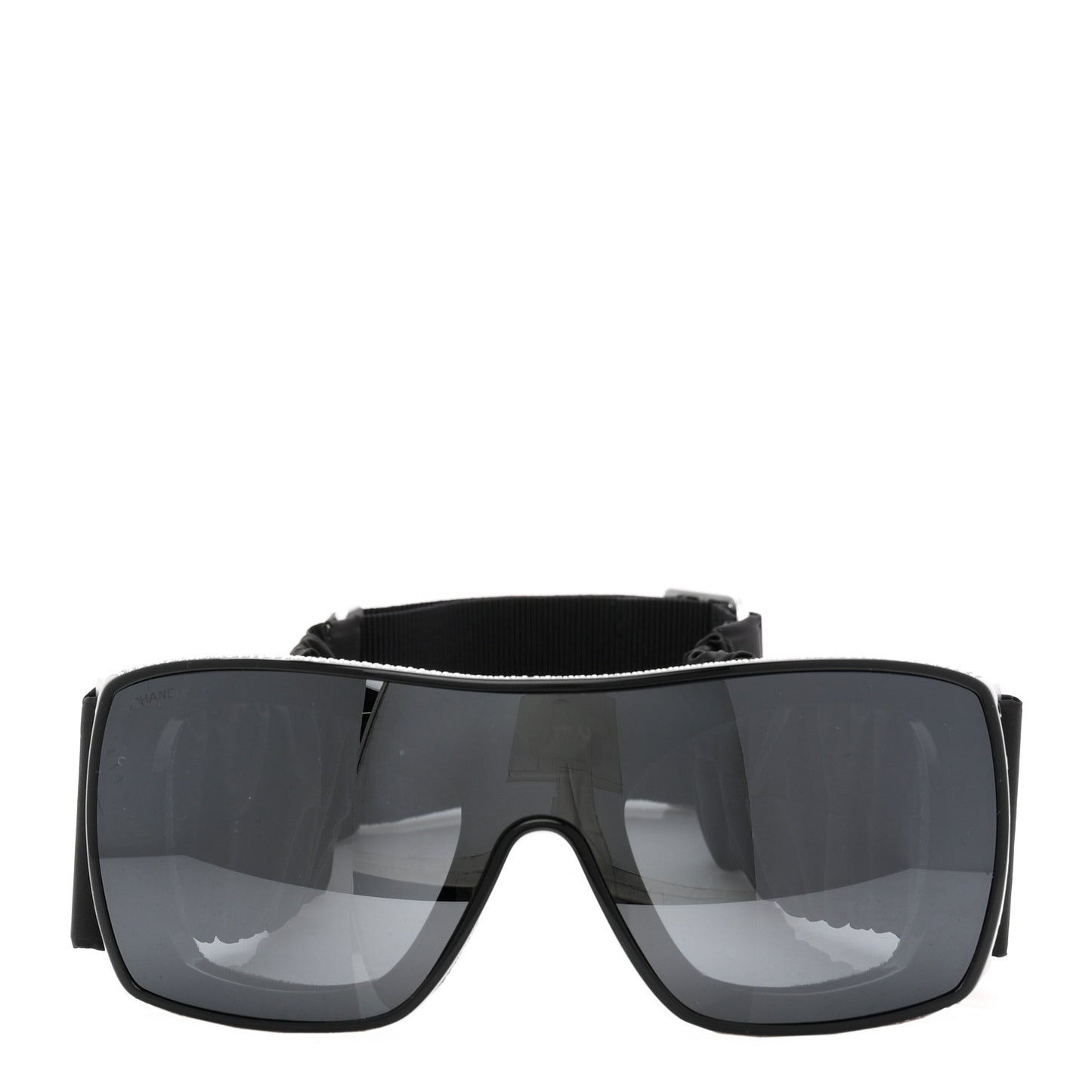 Crystal Acetate Technical Satin Shield Sunglasses Black