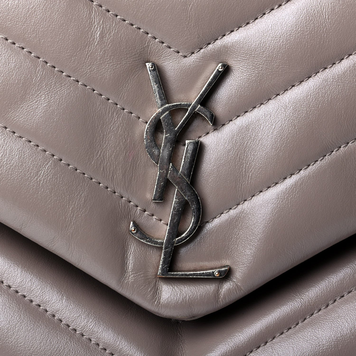 Saint Laurent Calfskin Y Quilted Monogram Medium Loulou Chain Satchel Light Natural 8 of 8