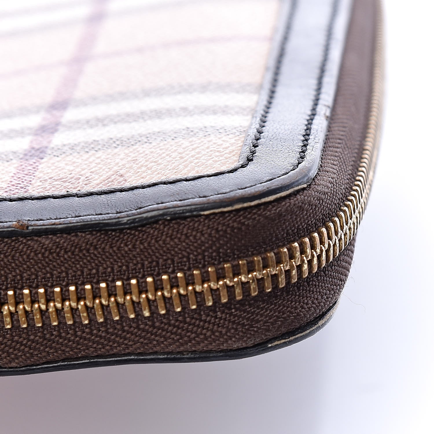 Burberry Haymarket Check Large Ziggy Zip Around Wallet Chocolate 8 of 12