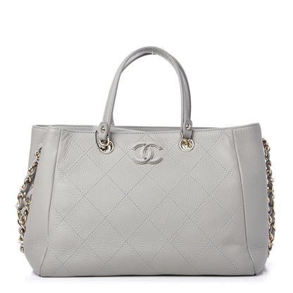 Chanel Bullskin Stitched Small Shopping Bag Grey 1 of 10