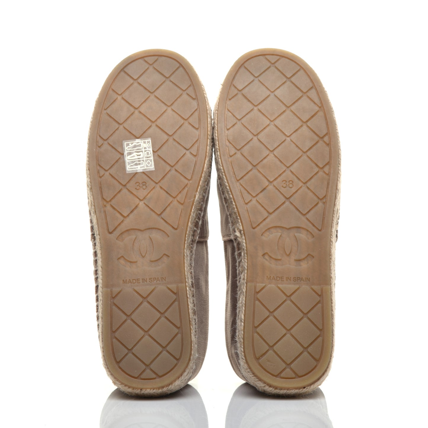 Velvet Logo Espadrilles 38 Beige Black