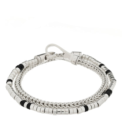 John Hardy Sterling Silver Black Onyx Heishi Double Wrap Bracelet 2 of 3