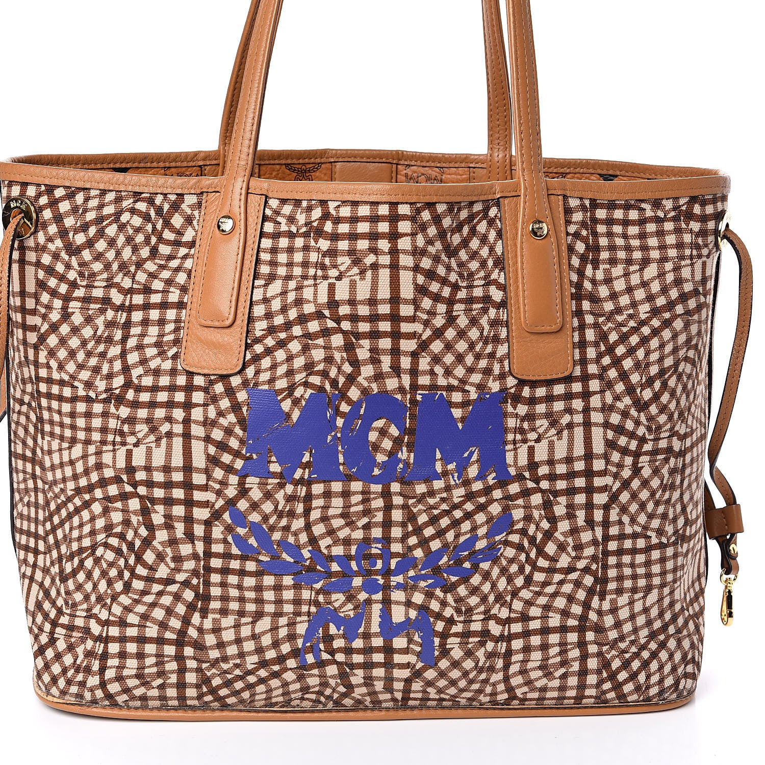 MCM Visetos Medium Liz Reversible Shopper Tote Cognac 18 of 18
