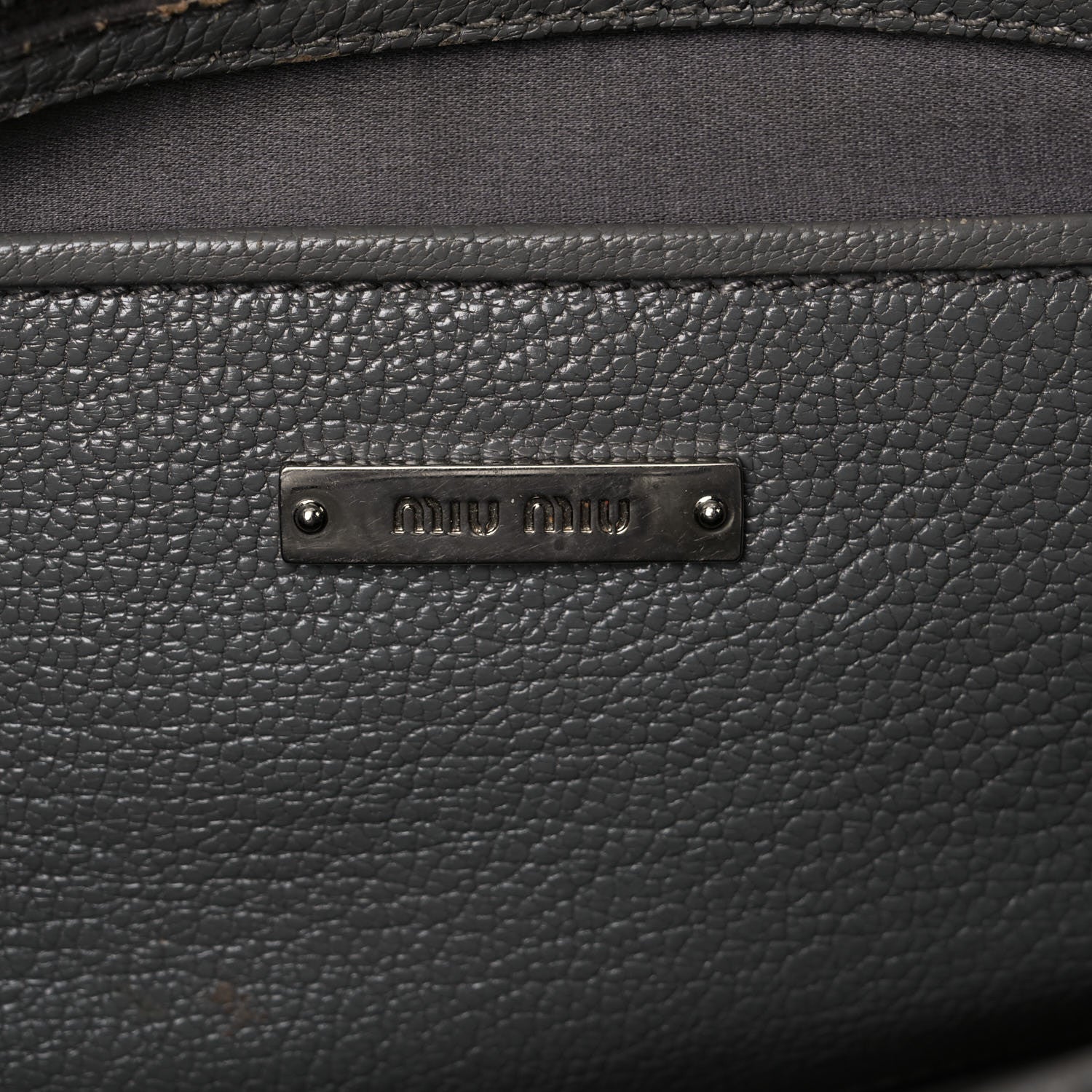 Miu Miu Goatskin Madras Zip Tote Pomice 8 of 28