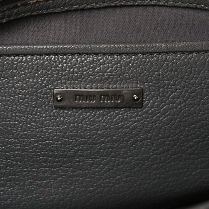 Miu Miu Goatskin Madras Zip Tote Pomice 8 of 28