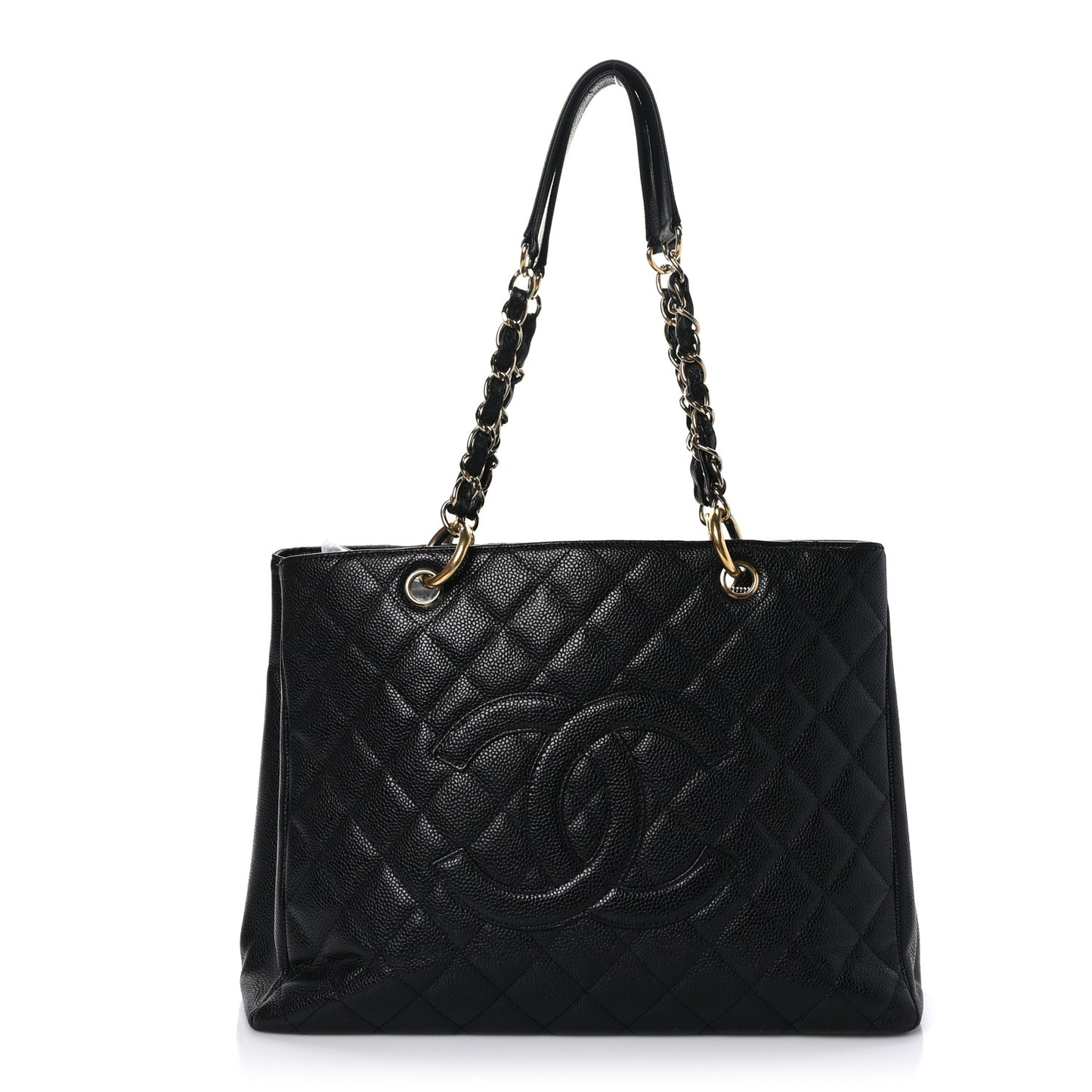 Caviar Quilted Grand Shopping Tote GST Black