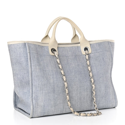 Chanel Canvas Medium Deauville Tote Denim Blue 3 of 10
