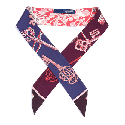 Hermes Silk Les Cles Twilly Bordeaux 1 of 3