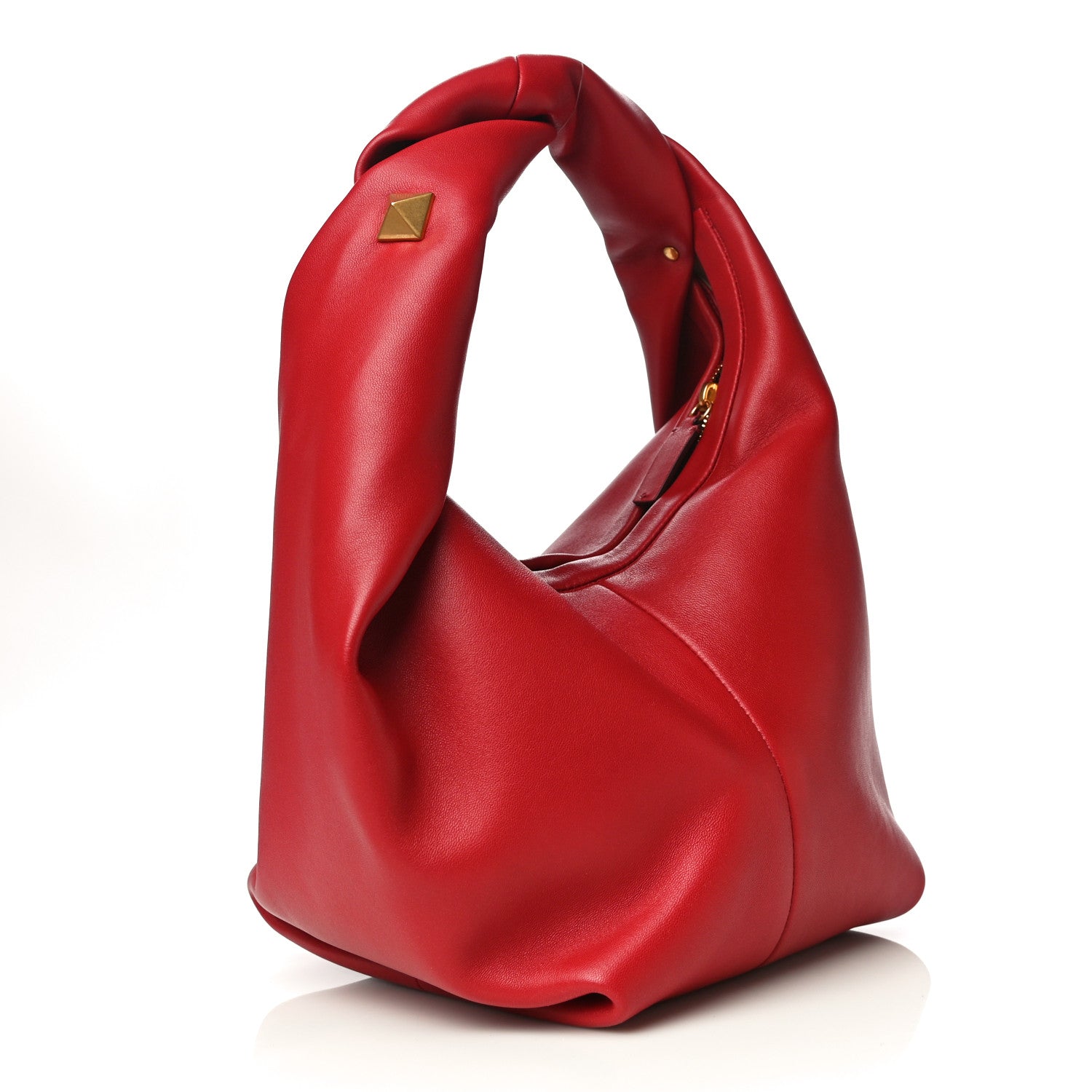 Valentino Garavani Nappa Small Roman Stud Hobo Rosso Valentino 2 of 8