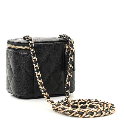 Chanel Caviar Quilted Mini Vanity Case With Chain Black 3 of 10