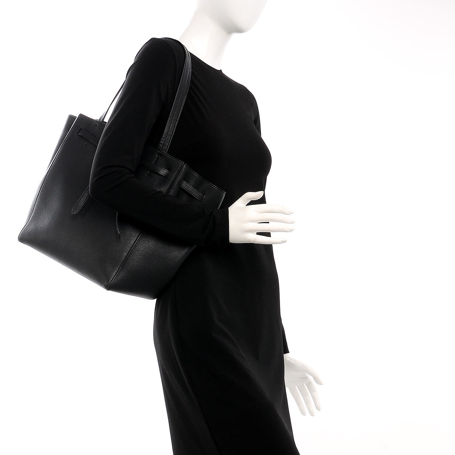Celine Soft Grained Calfskin Small Belt Cabas Phantom Black 2 of 8