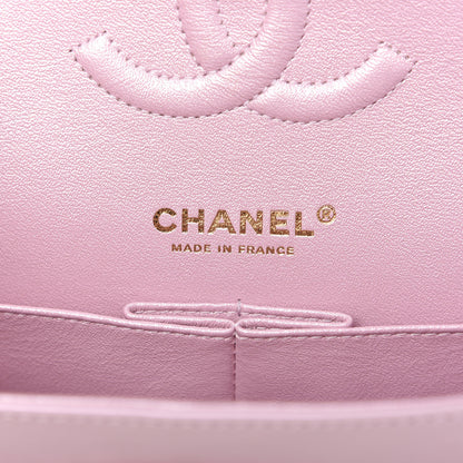Chanel Iridescent Calfskin Quilted Medium Double Flap Light Pink 10 of 12