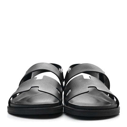 Hermes Calfskin Mens Takara Sandals 42 Black 2 of 8