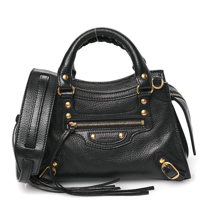 Balenciaga Grained Calfskin Neo Classic Gold Hardware Mini City Black 1 of 13