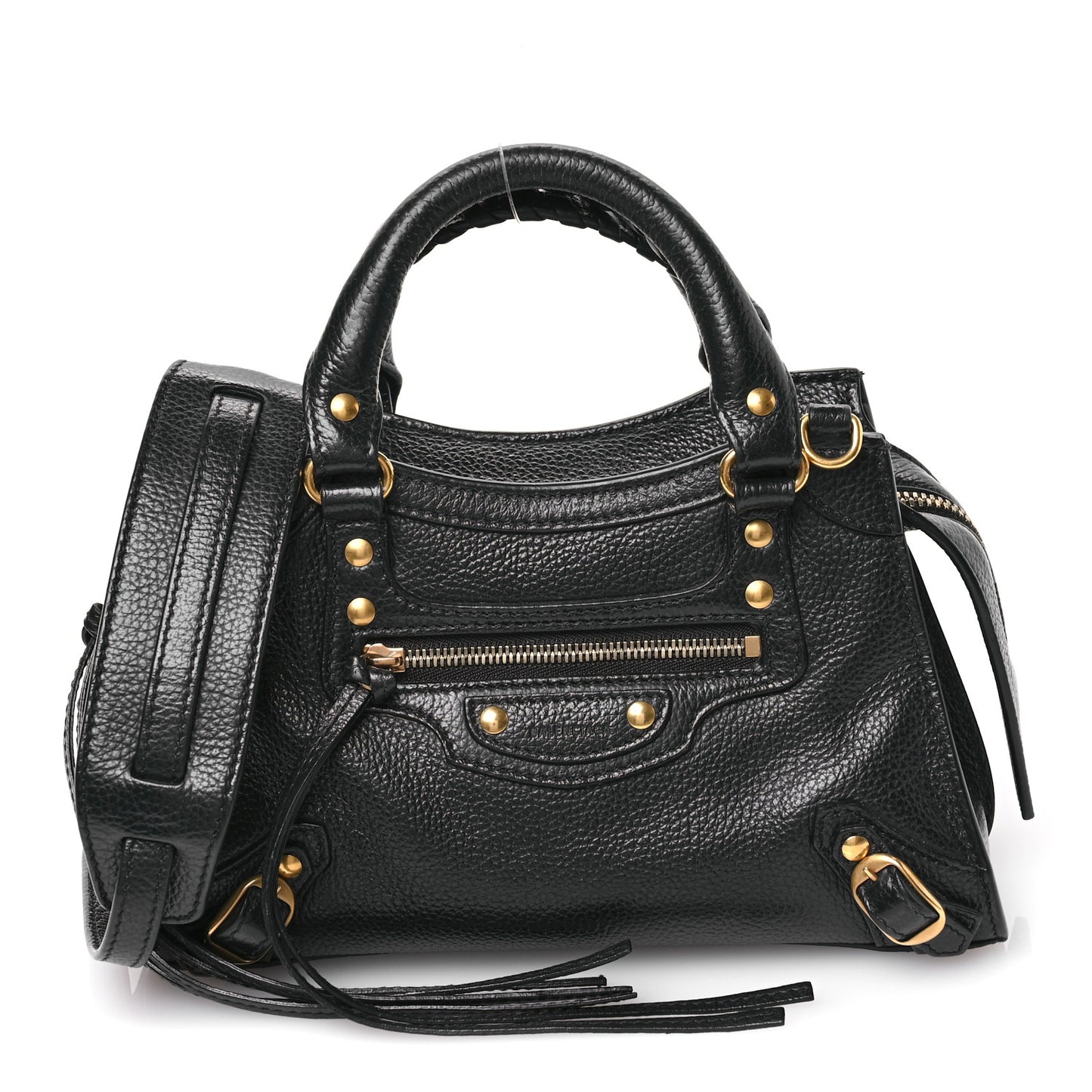 Grained Calfskin Neo Classic Gold Hardware Mini City Black