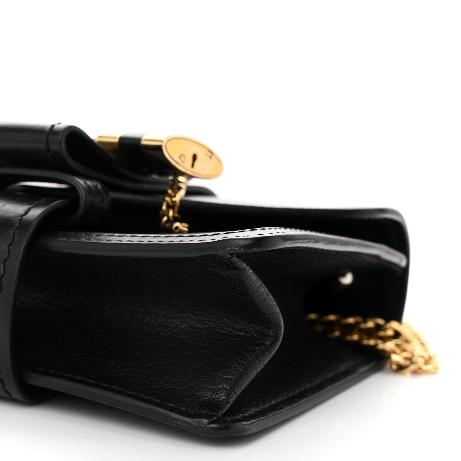 Chloe Shiny Goatskin Calfskin Mini Aby Chain Shoulder Bag Black 10 of 10