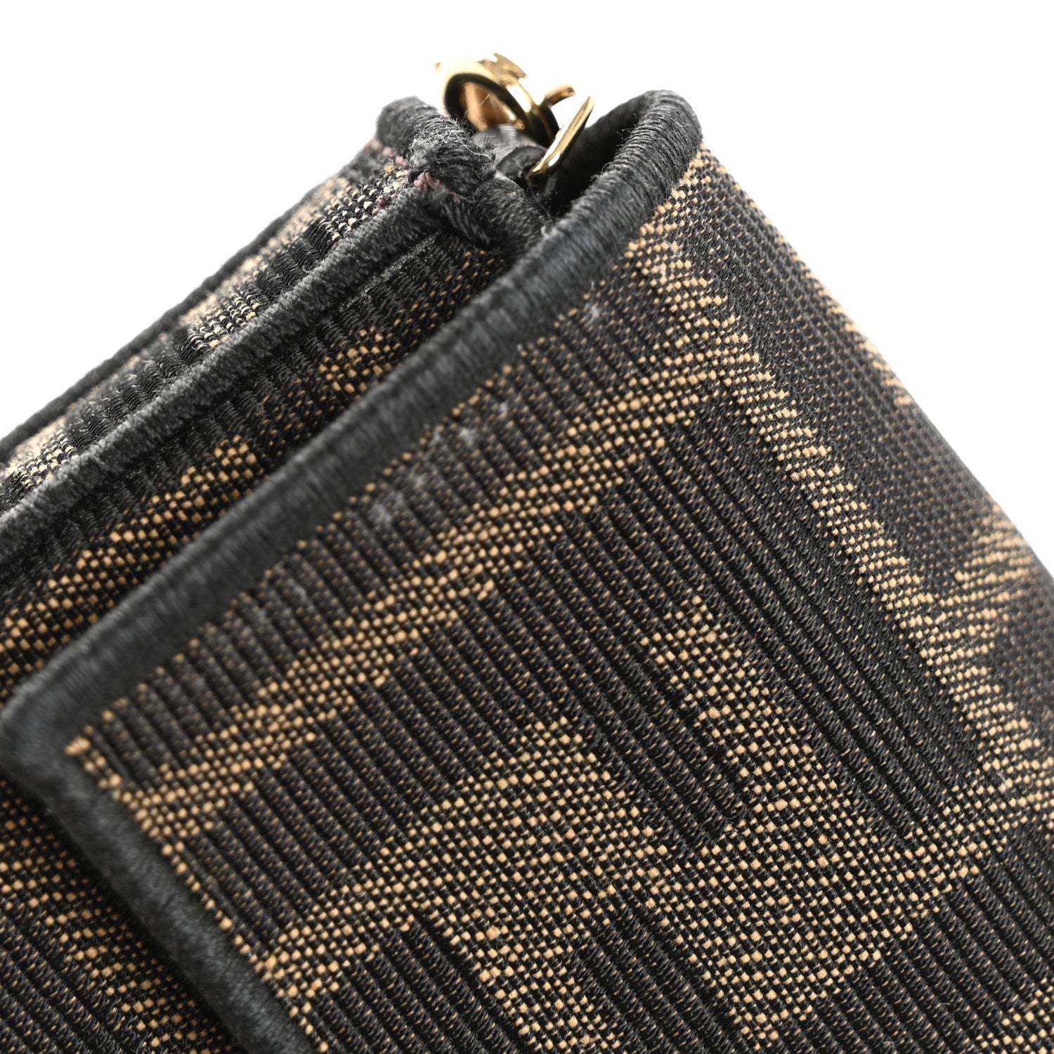 Fendi Fabric Jacquard FF 1974 Nano Baguette Charm Tobacco Moro Black 15 of 16