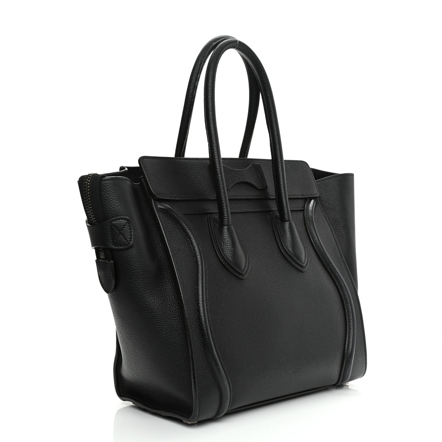 Celine Drummed Calfskin Micro Luggage Black 3 of 14