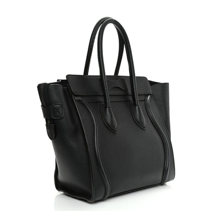Celine Drummed Calfskin Micro Luggage Black 3 of 14