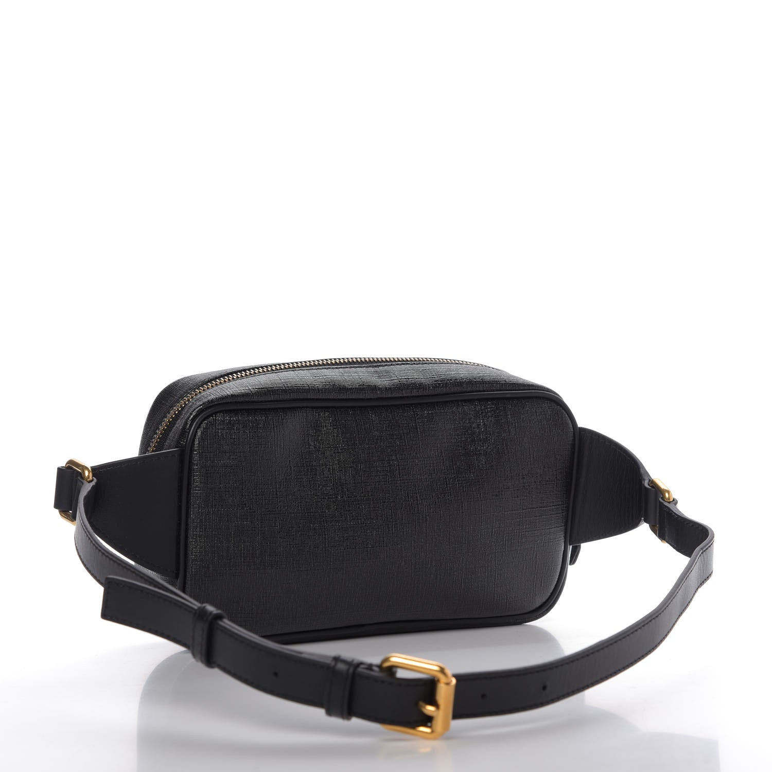 Versace Grained Calfskin 90's Logo Belt Bag Black 3 of 9