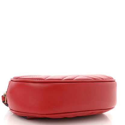 Gucci Calfskin Matelasse GG Marmont Belt Bag 85 34 Hibiscus Red 4 of 12