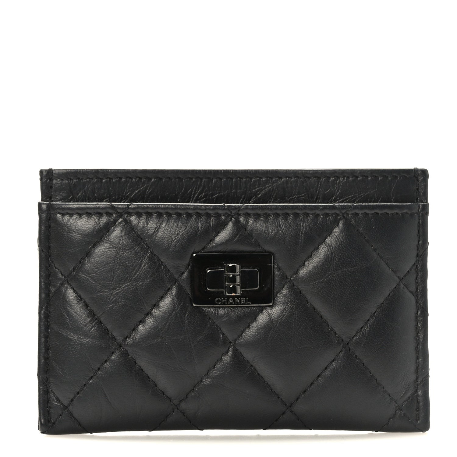 Chanel Aged Calfskin Quilted Reissue Card Holder So Black 1 of 10
