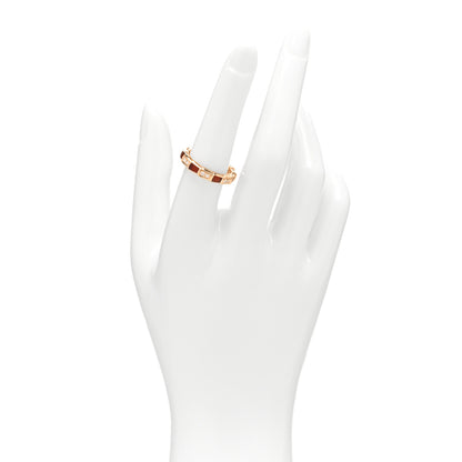 Bulgari 18K Rose Gold Diamond Carnelian 4mm Serpenti Viper Band Ring 54 6.75 2 of 4