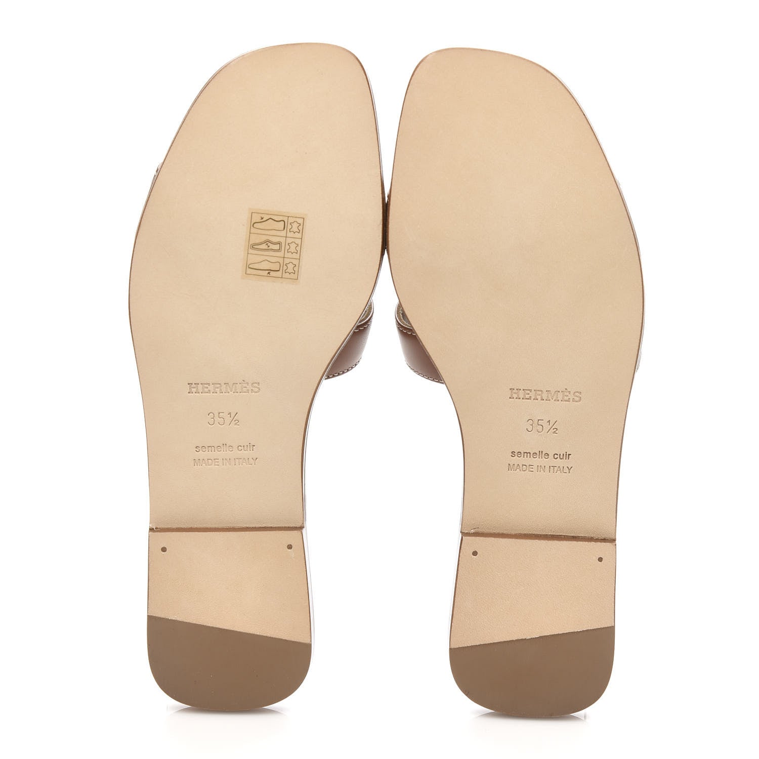 Hermes Box Calfskin Oran Sandals 35.5 Gold 5 of 9