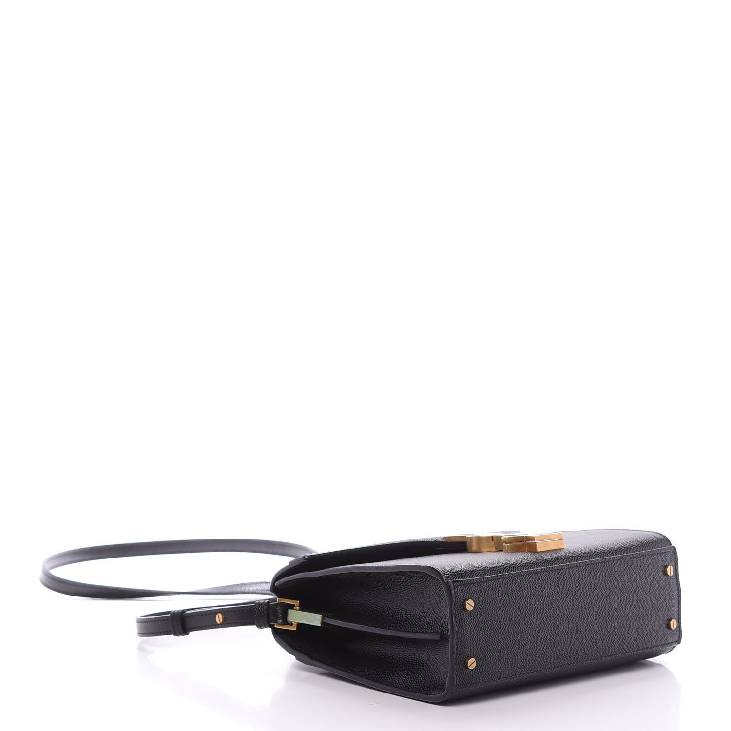 Saint Laurent Grain de Poudre Mini Classic Monogram Cassandra Top Handle Black Rouge Legion 3 of 10