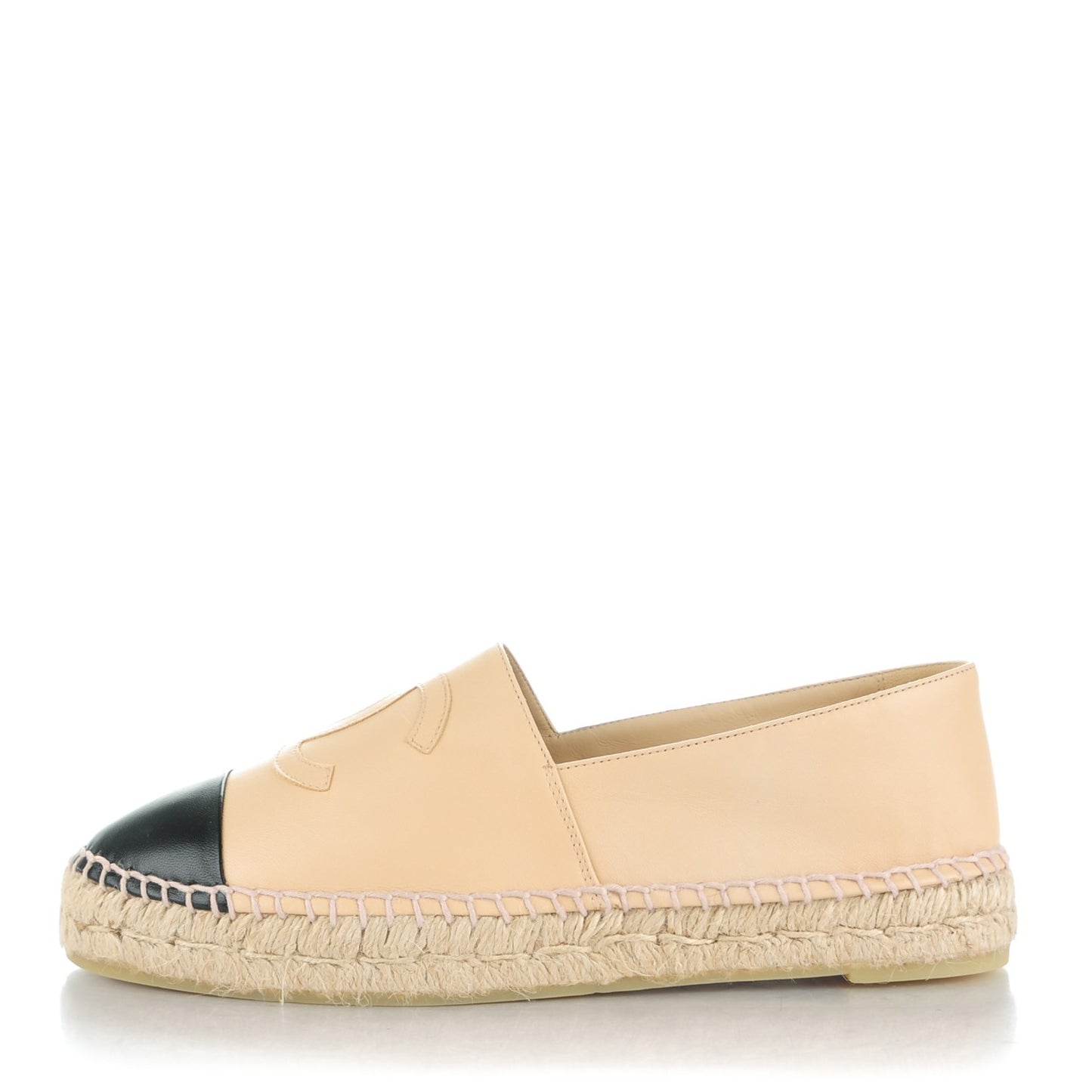Lambskin CC Espadrilles 40 Beige Black