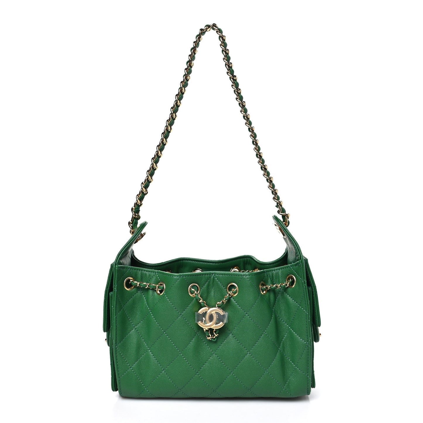Caviar Quilted Mini Chanel 25 Handbag Green