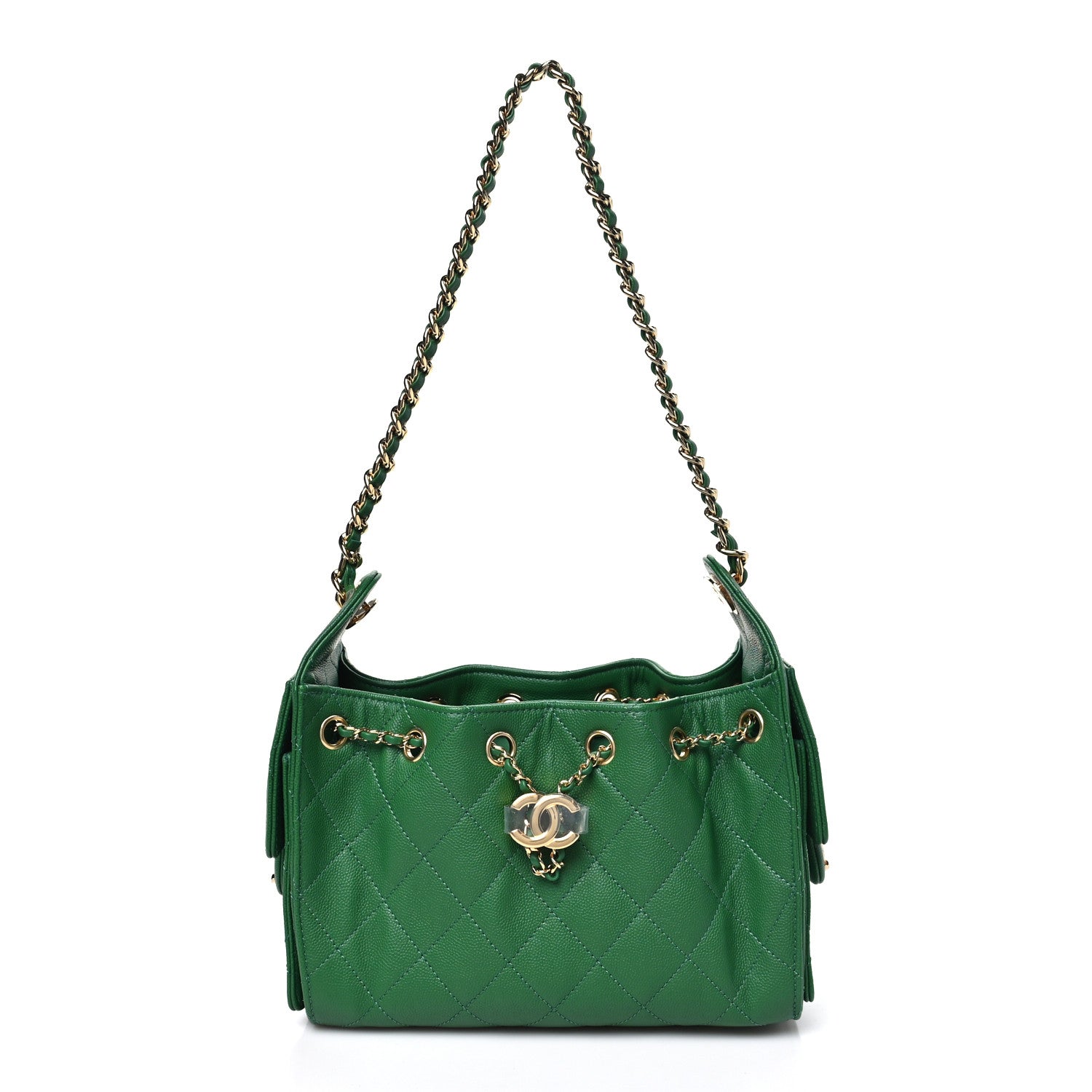 Chanel Caviar Quilted Mini Chanel 25 Handbag Green 1 of 11