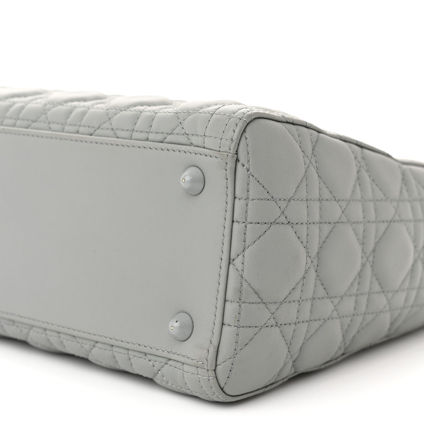 Ultra Matte Calfskin Cannage Large Lady Dior Grey Stone