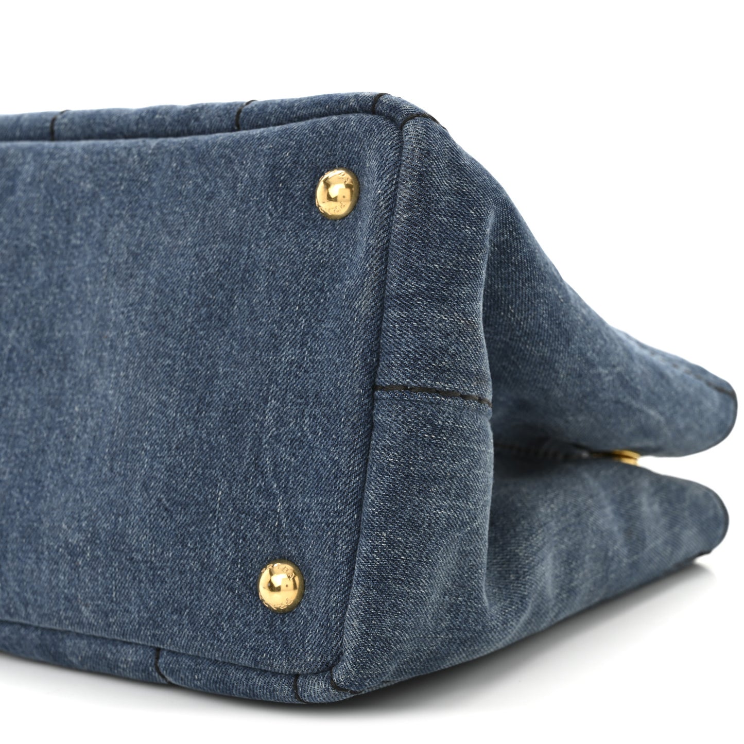 Denim Small Logo Tote Bleu