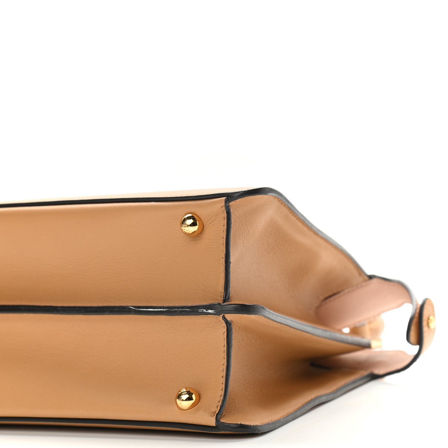 Vitello Seta Shiny Nappa Medium Peekaboo I SEE U Satchel Miele Scuro Light Rose