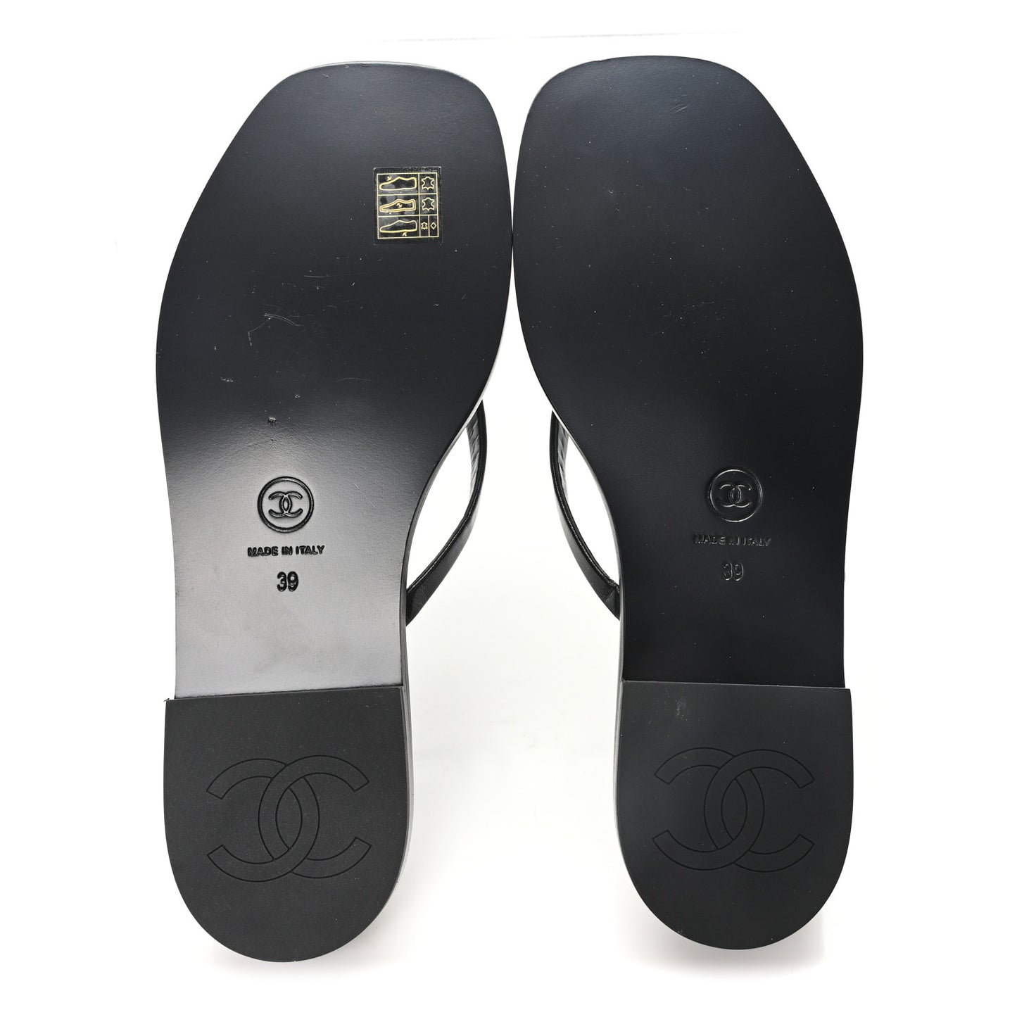 Goatskin CC Times Square Thong Sandals 39 Black